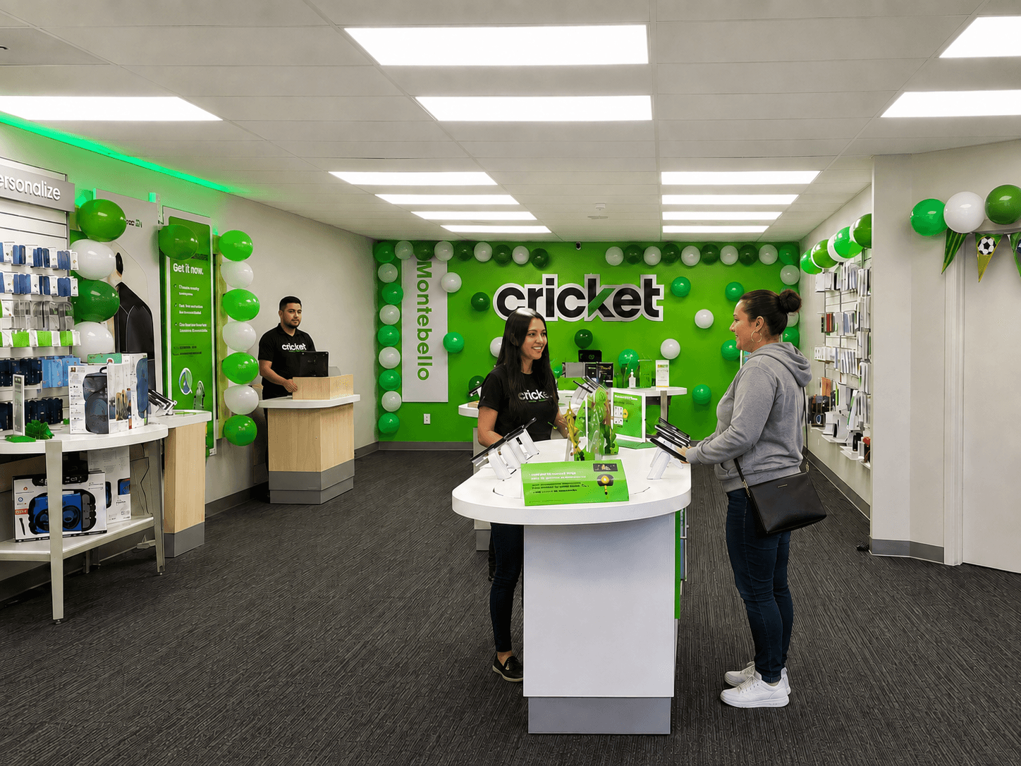 NKB Corporate store interior with Cricket branding
