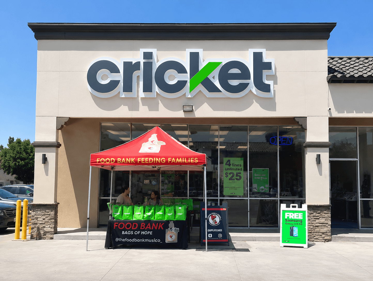 Cricket Wireless storefront with event setup